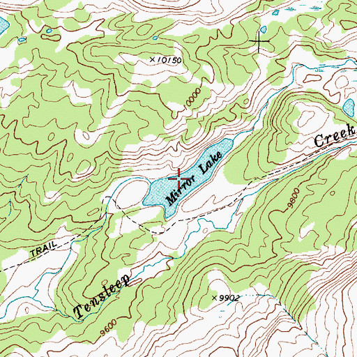 Topographic Map of Mirror Lake, WY