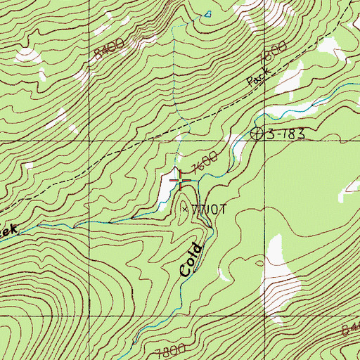Topographic Map of Mist Creek, WY