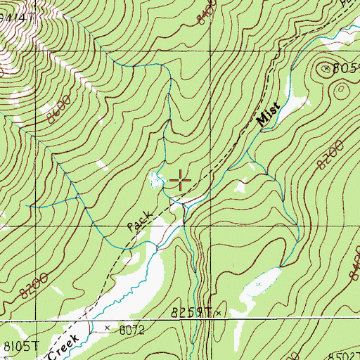 Topographic Map of Mist Creek Trail, WY