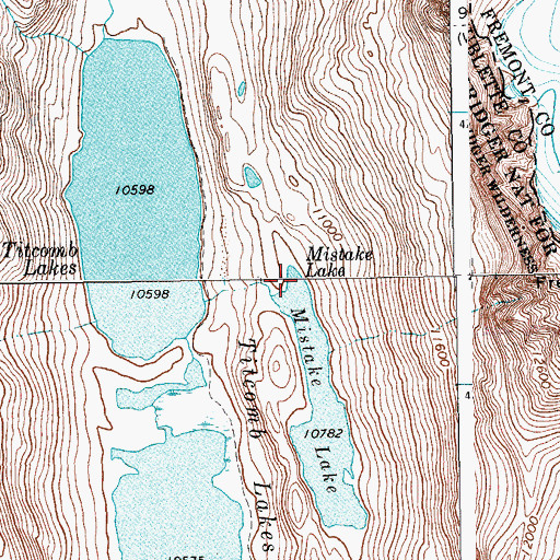 Topographic Map of Mistake Lake, WY