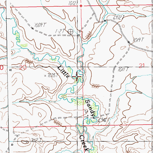 Topographic Map of Mitchell Slough, WY
