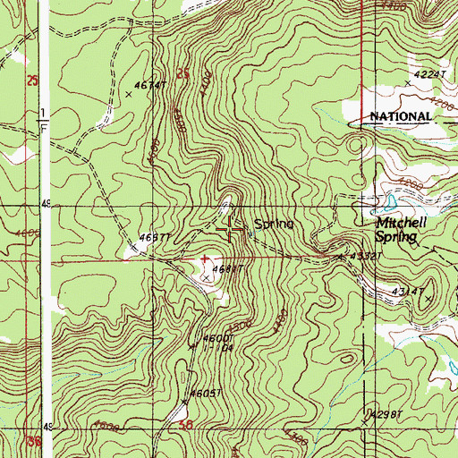 Topographic Map of Mitchell Spring, WY