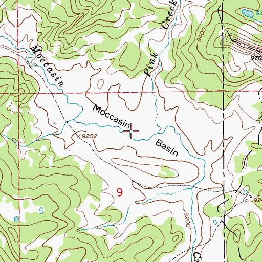 Topographic Map of Moccasin Basin, WY