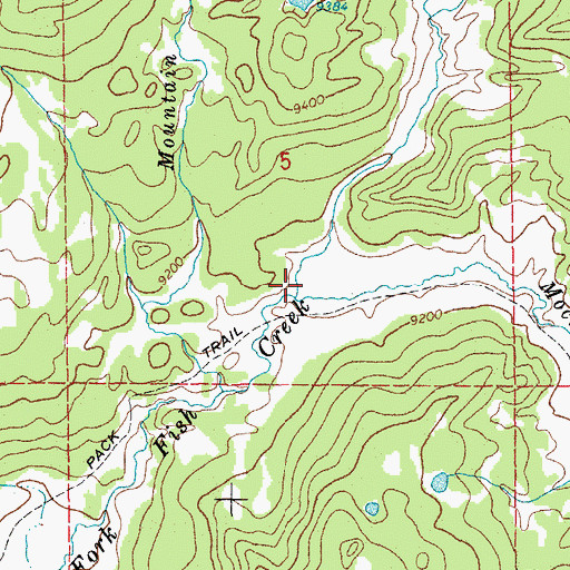 Topographic Map of Moccasin Creek, WY