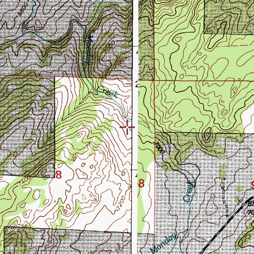 Topographic Map of Monday Creek, WY