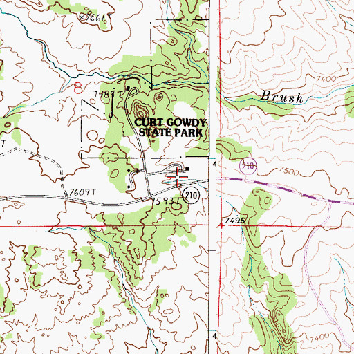 Topographic Map of Monte Cristo Mine, WY