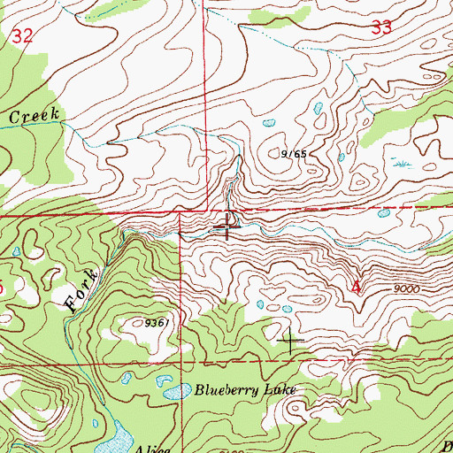 Topographic Map of Moon Creek, WY