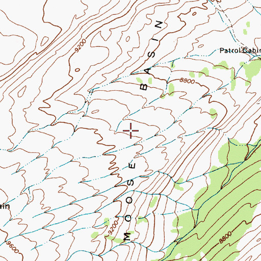 Topographic Map of Moose Basin, WY