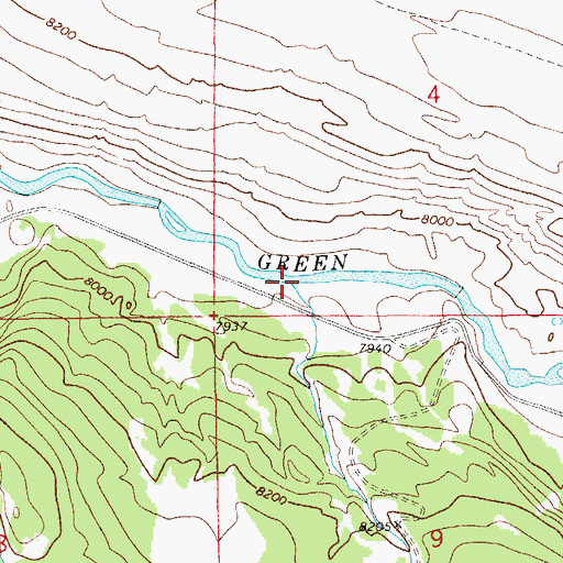 Topographic Map of Moose Creek, WY