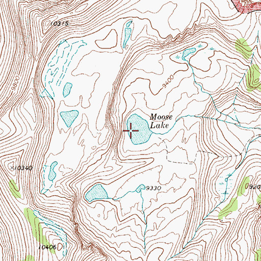 Topographic Map of Moose Lake, WY