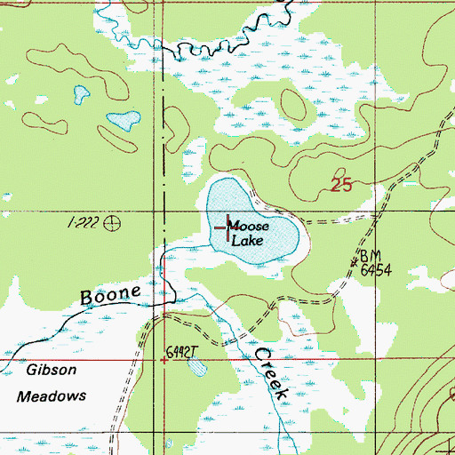 Topographic Map of Moose Lake, WY