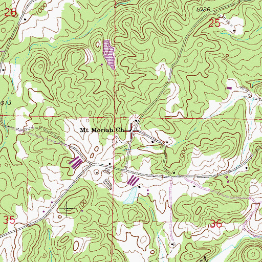 Topographic Map of Mount Moriah Church, AL