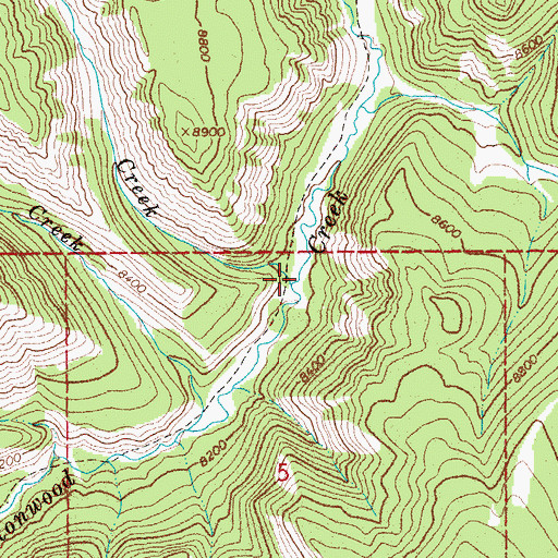 Topographic Map of Moosehorn Creek, WY