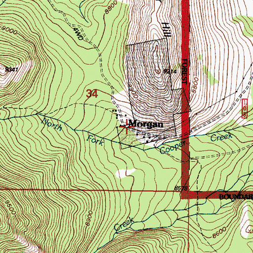 Topographic Map of Morrisey (historical), WY