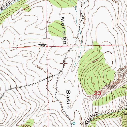 Topographic Map of Mormon Basin, WY