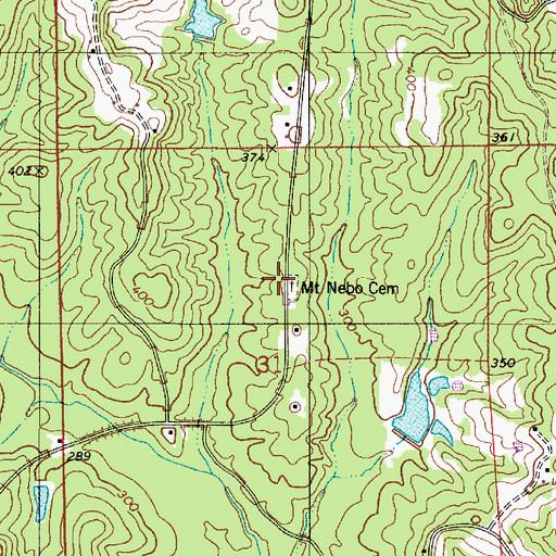 Topographic Map of Mount Nebo Cemetery, AL