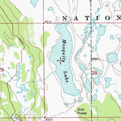 Topographic Map of Mosquito Lake, WY
