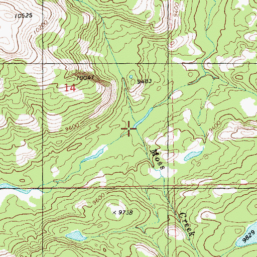 Topographic Map of Moss Creek, WY