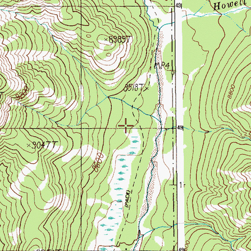 Topographic Map of Mountain Creek Trail, WY