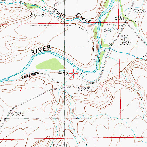 Topographic Map of Mower Creek, WY