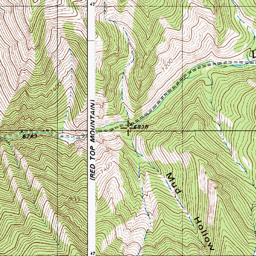 Topographic Map of Mud Hollow, WY