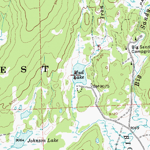 Topographic Map of Mud Lake, WY