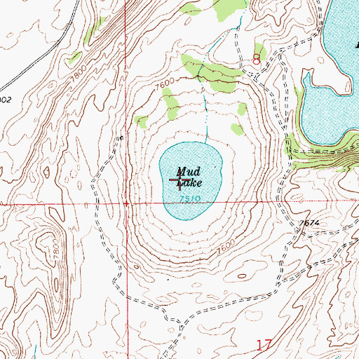 Topographic Map of Mud Lake, WY