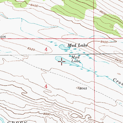 Topographic Map of Mud Lake, WY