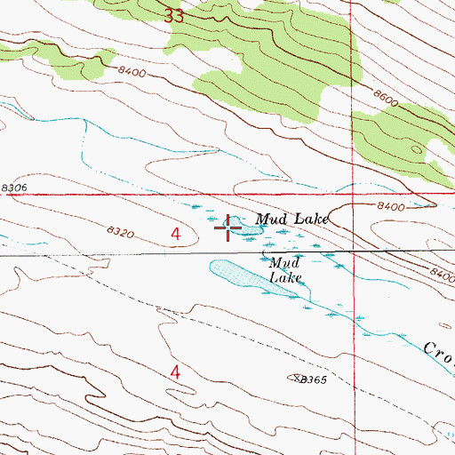 Topographic Map of Mud Lake, WY