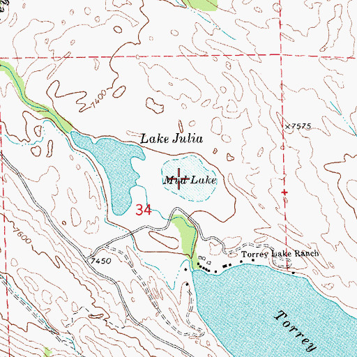Topographic Map of Mud Lake, WY
