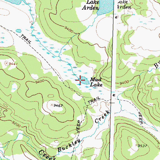 Topographic Map of Mud Lake, WY
