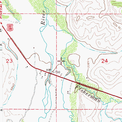 Topographic Map of Muddy Creek, WY
