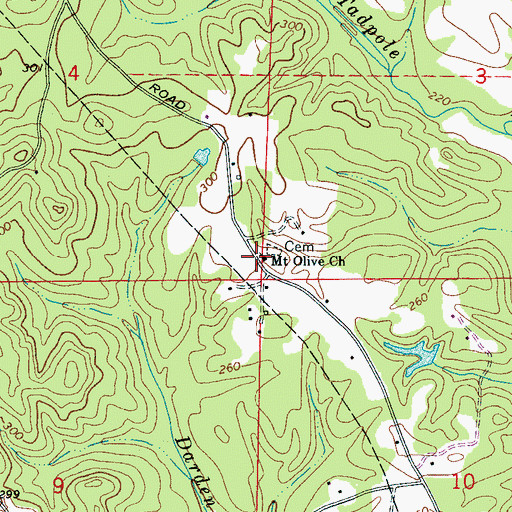 Topographic Map of Mount Olive Church, AL