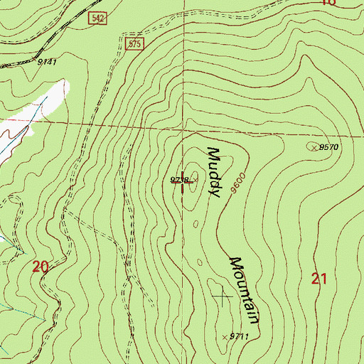 Topographic Map of Muddy Mountain, WY