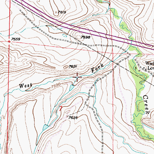 Topographic Map of Mule Creek, WY
