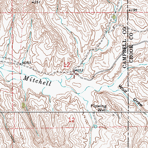 Topographic Map of Mule Herder Draw, WY