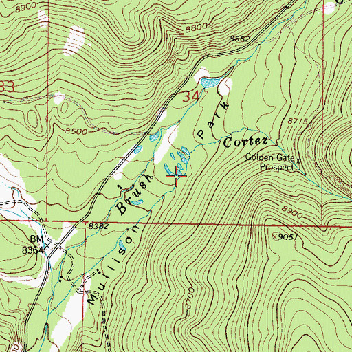 Topographic Map of Mullison Park, WY