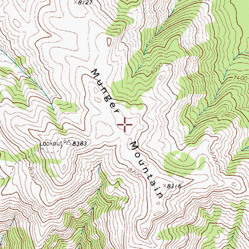 Topographic Map of Munger Mountain, WY
