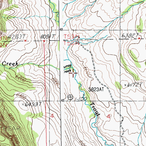 Topographic Map of Murray Creek, WY