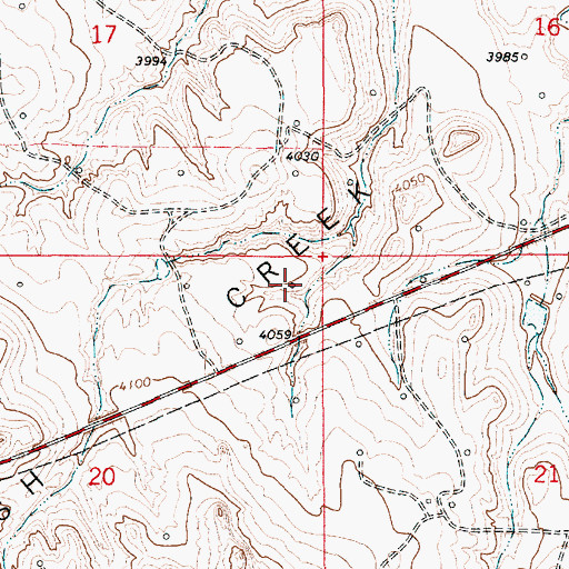 Topographic Map of Mush Creek Oil Field, WY