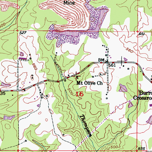 Topographic Map of Mount Olive Church, AL
