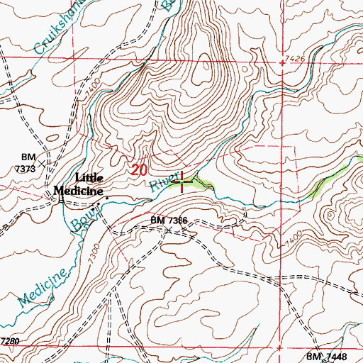 Topographic Map of North Prong South Fork Little Medicine Bow River, WY
