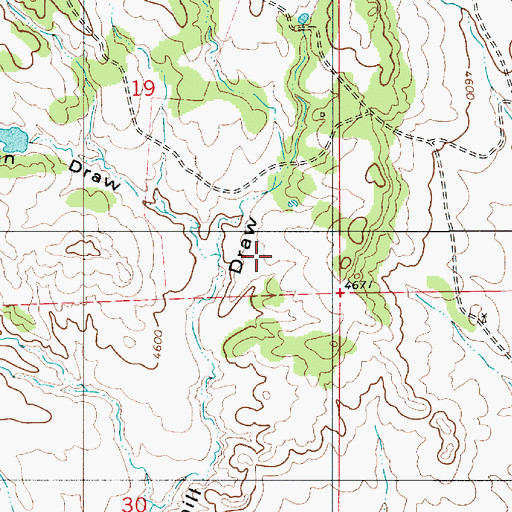 Topographic Map of Nachtman Draw, WY