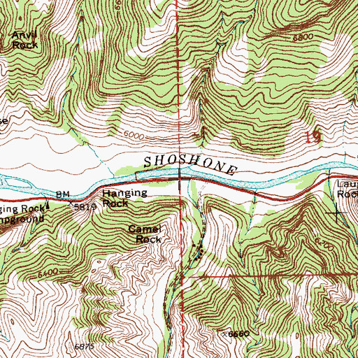 Topographic Map of Nameit Creek, WY