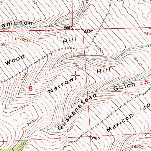 Topographic Map of Narrow Hill, WY