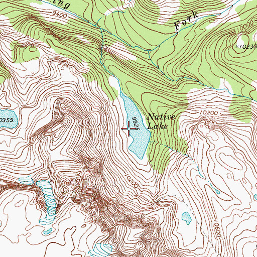 Topographic Map of Native Lake, WY
