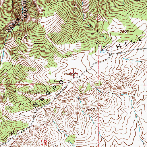 Topographic Map of Negro Hill, WY