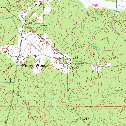 Topographic Map of Mount Perry Cemetery, AL