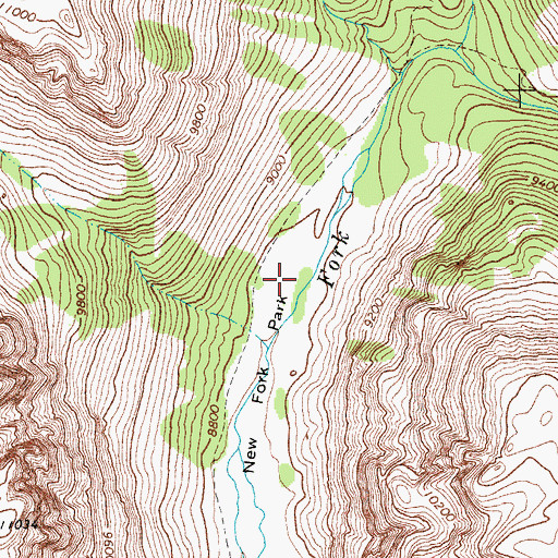 Topographic Map of New Fork Park, WY