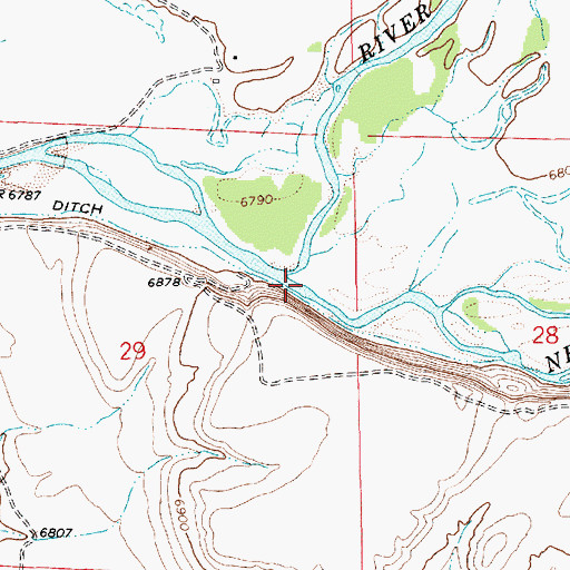 Topographic Map of New Fork River, WY